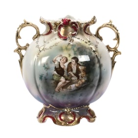 Pillow Vase Marked R.S. Prussia, Melon Eater Decor