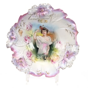 Bowl Marked R.S. Prussia, Summer Season Portrait