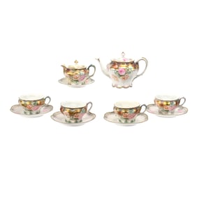 Tea Set Marked R.S. Prussia, Six Piece, Satin Finish