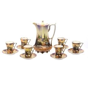 Chocolate Set Marked R.S. Prussia, Castle Decor