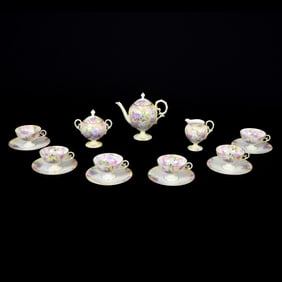 Pedestal Tea Set Marked R.S. Prussia