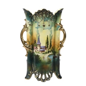 Vase Marked R.S. Prussia, Castle Scenic Decor