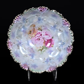 Bowl, Unmarked R.S. Prussia, Poppy Decor, Satin