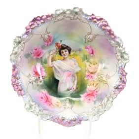 Bowl Marked R.S. Prussia, Summer Season Portrait