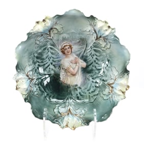 Bowl Marked R.S. Prussia, Winter Season Portrait