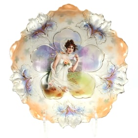 Bowl Marked R.S. Prussia, Fall Season Portrait