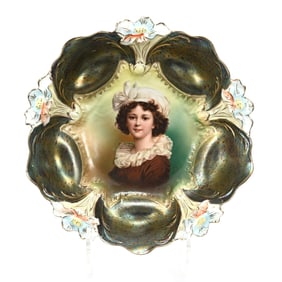Footed Bowl, Unmarked R.S. Prussia, Lebrun With Hat