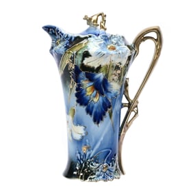 Chocolate Pot Marked R.S. Prussia, Carnation Mold