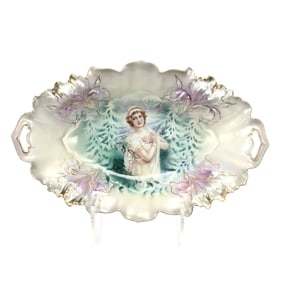 Bread Bowl Marked R.S. Prussia, Winter Season, Iris