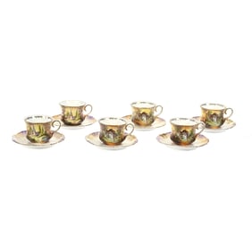(6) Demitasse Cups/Saucers Marked R.S. Prussia