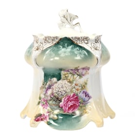 Biscuit Jar Marked R.S. Prussia, Glass Bowl Decor