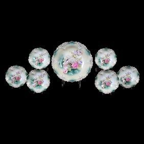 Berry Set Marked R.S. Prussia, Glass Bowl Decor