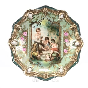 Plate Marked R.S. Prussia, Dice Thrower Scenic Decor