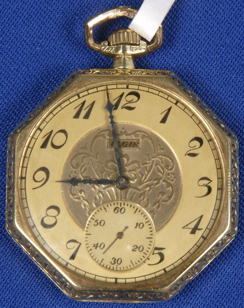 12 SIZE ELGIN OCTAGON CASE POCKET WATCH Oct 27, 2012 Woody Auction