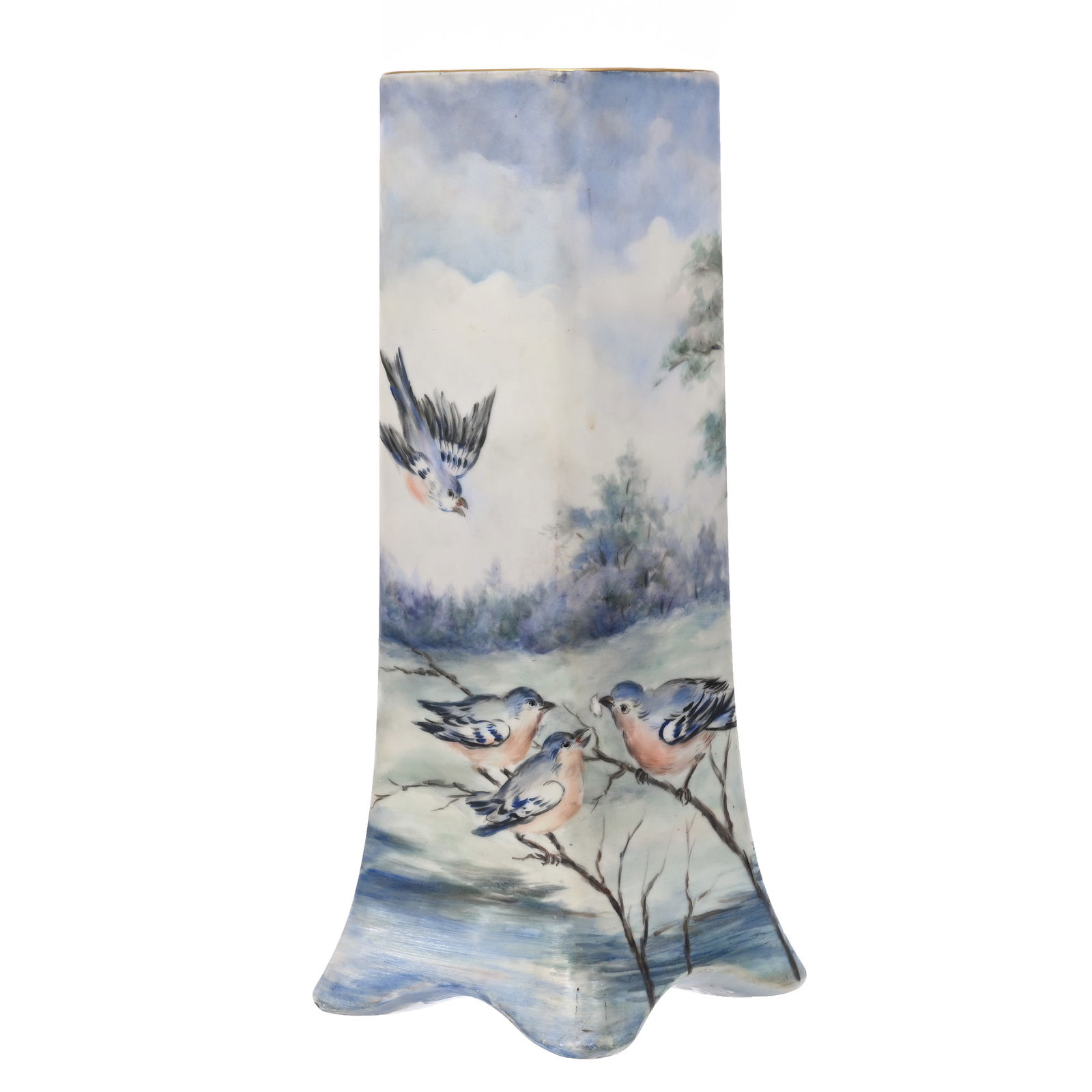 Square Vase Marked B&C Limoges, Scenic (1 of 3)