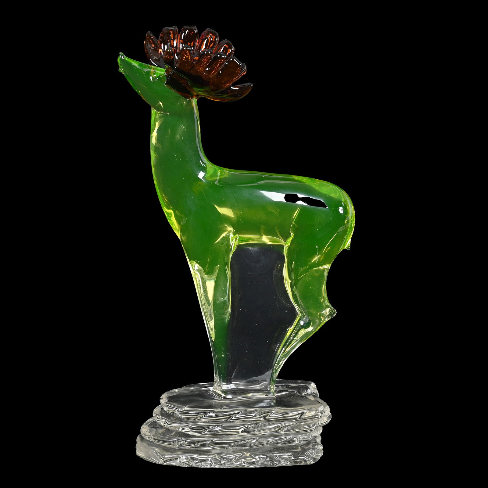 Sculpture, Italian Murano Art Glass Deer/Elk Figure (1 of 5)