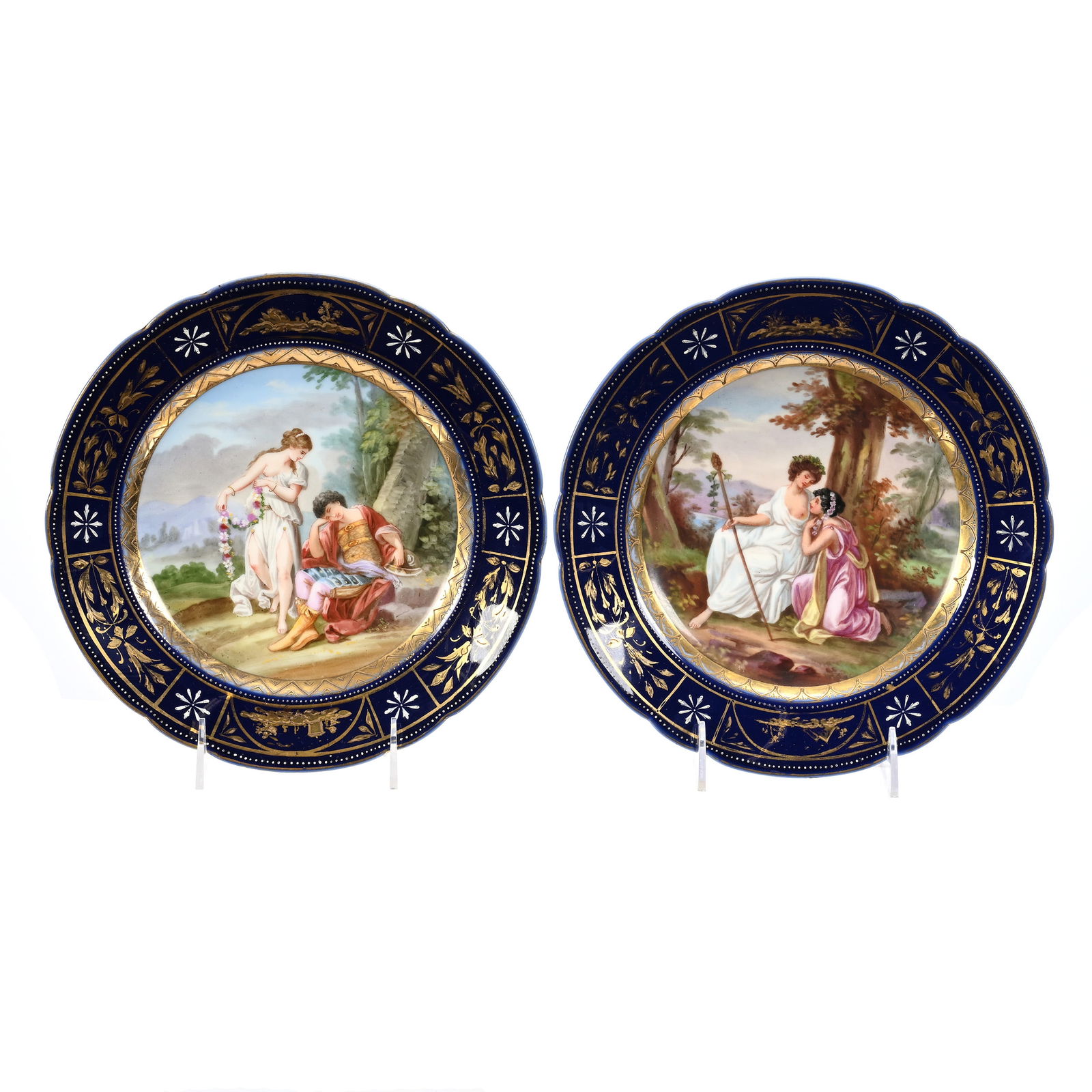 (2) Plates Marked Beehive, Classical Scenes (1 of 2)