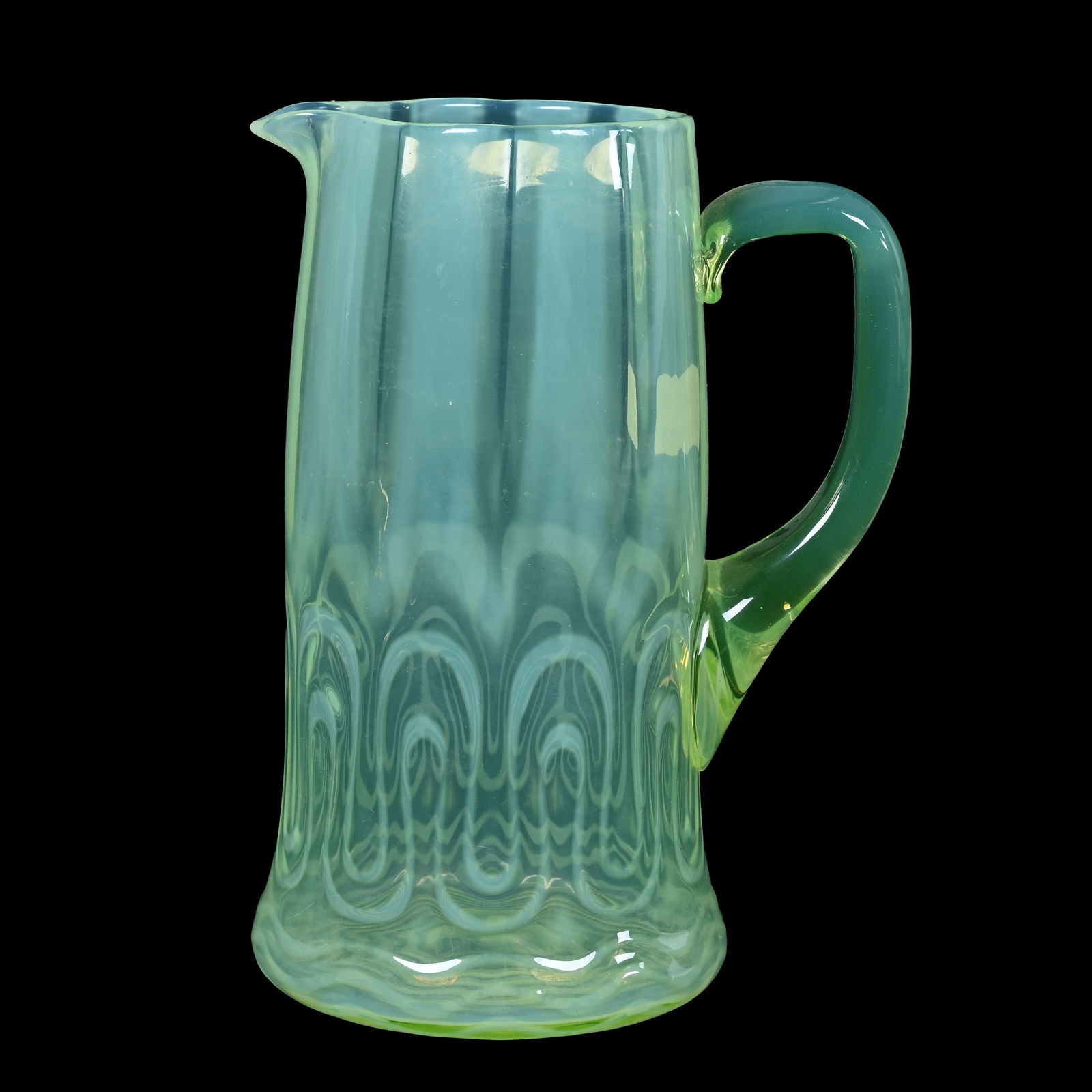 Pitcher, Uranium Green Opalescent Glass (1 of 4)