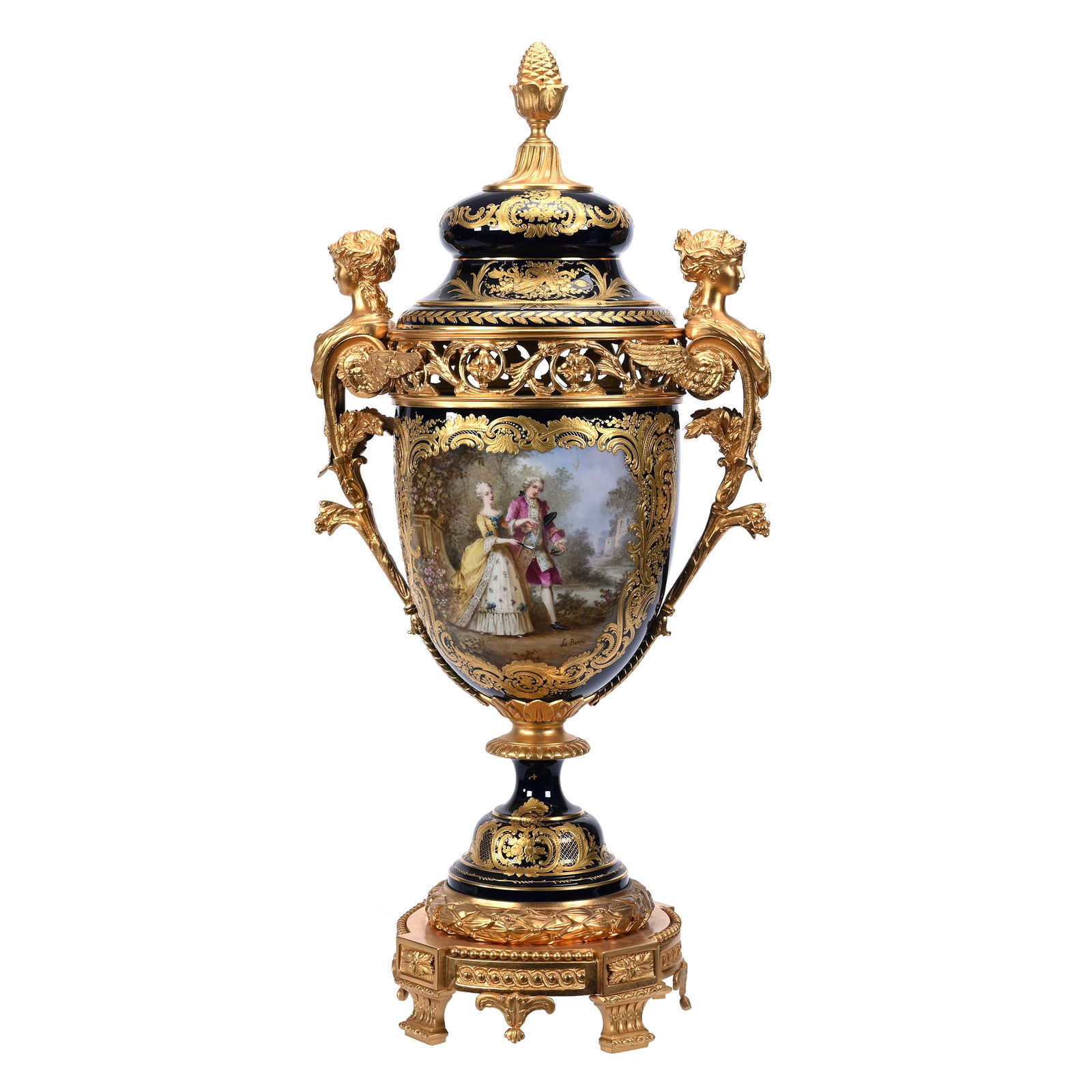 Pedestal Covered Urn Marked Sevres (1 of 6)