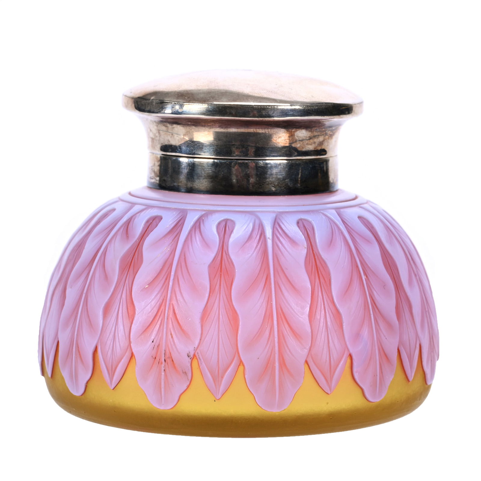 Inkwell, Signed Stevens & Williams English Cameo (1 of 7)