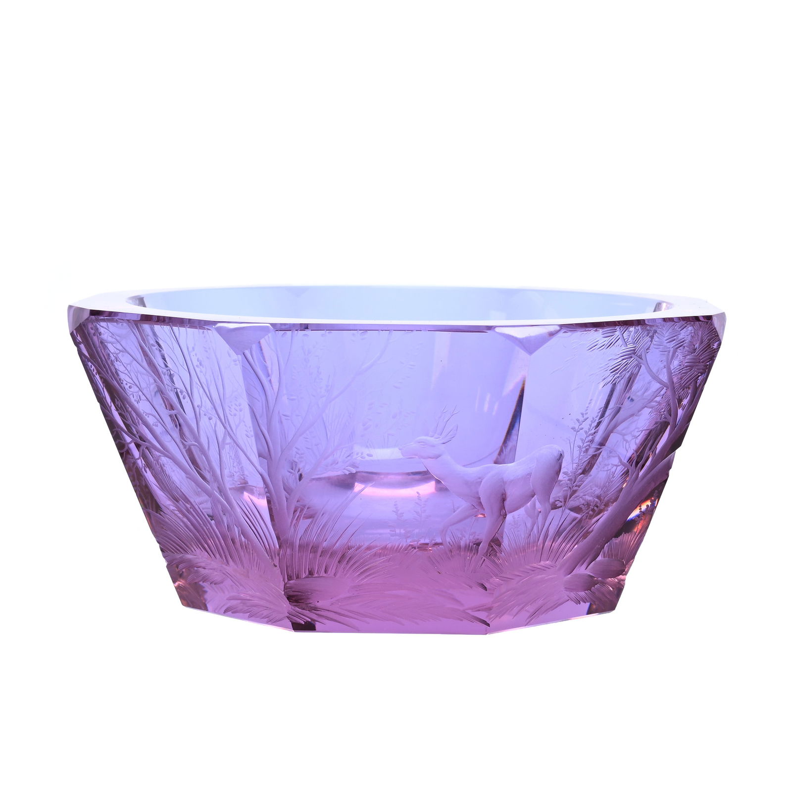 Bowl, Eight-Sided, Solid Alexandrite Art Glass (1 of 3)