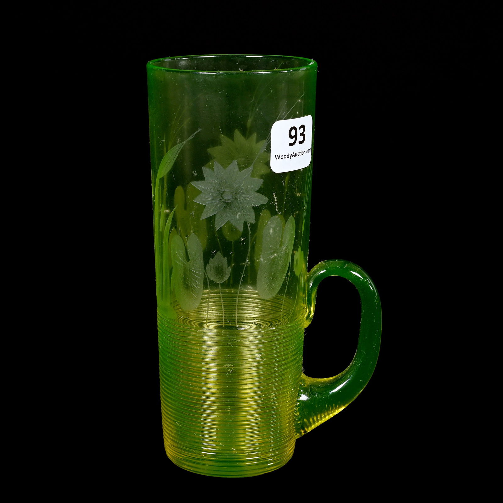 Lemonade Tumbler, Solid Vaseline Art Glass (1 of 4)