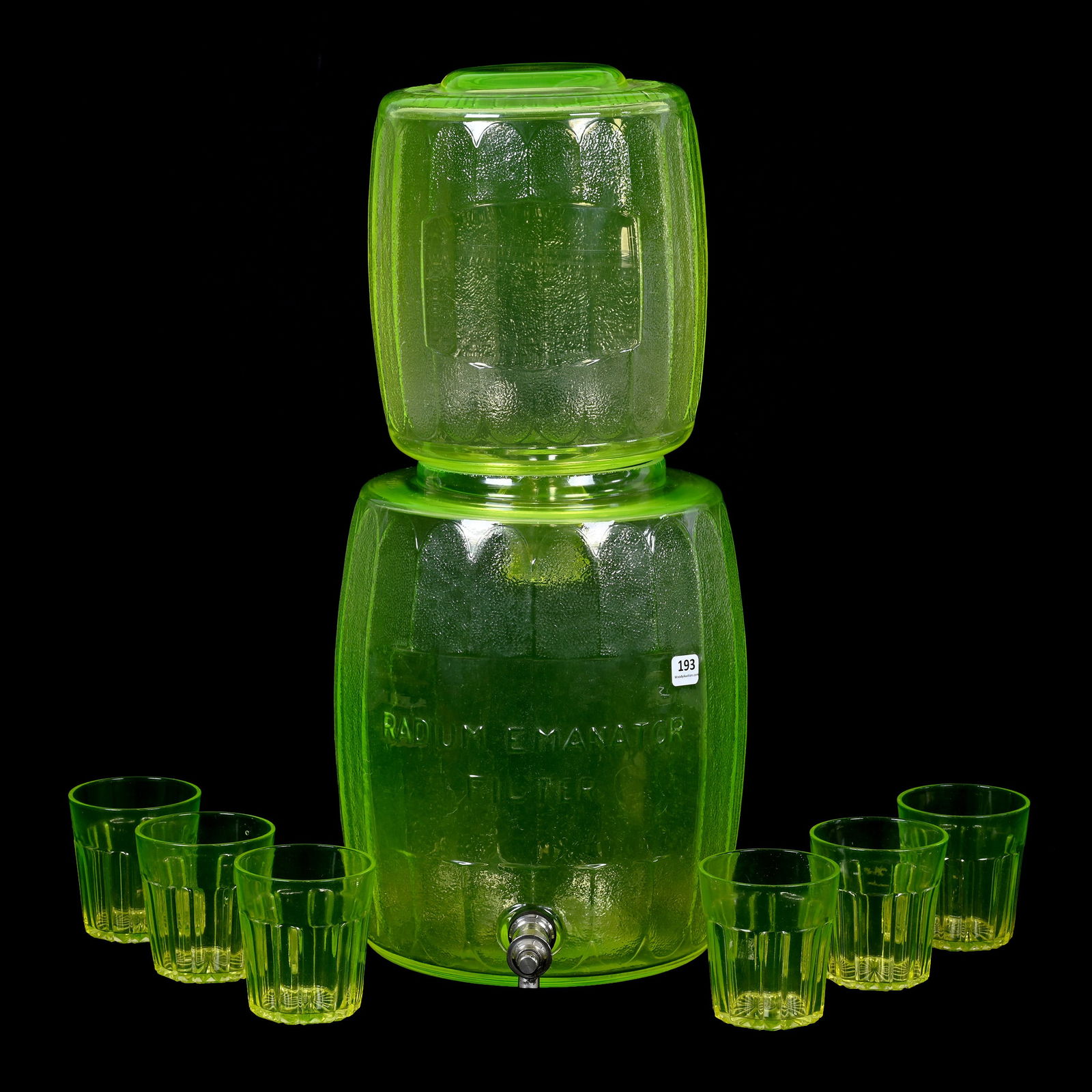 Radium Emanator Filter/Dispenser Set, Vaseline Glass (1 of 9)