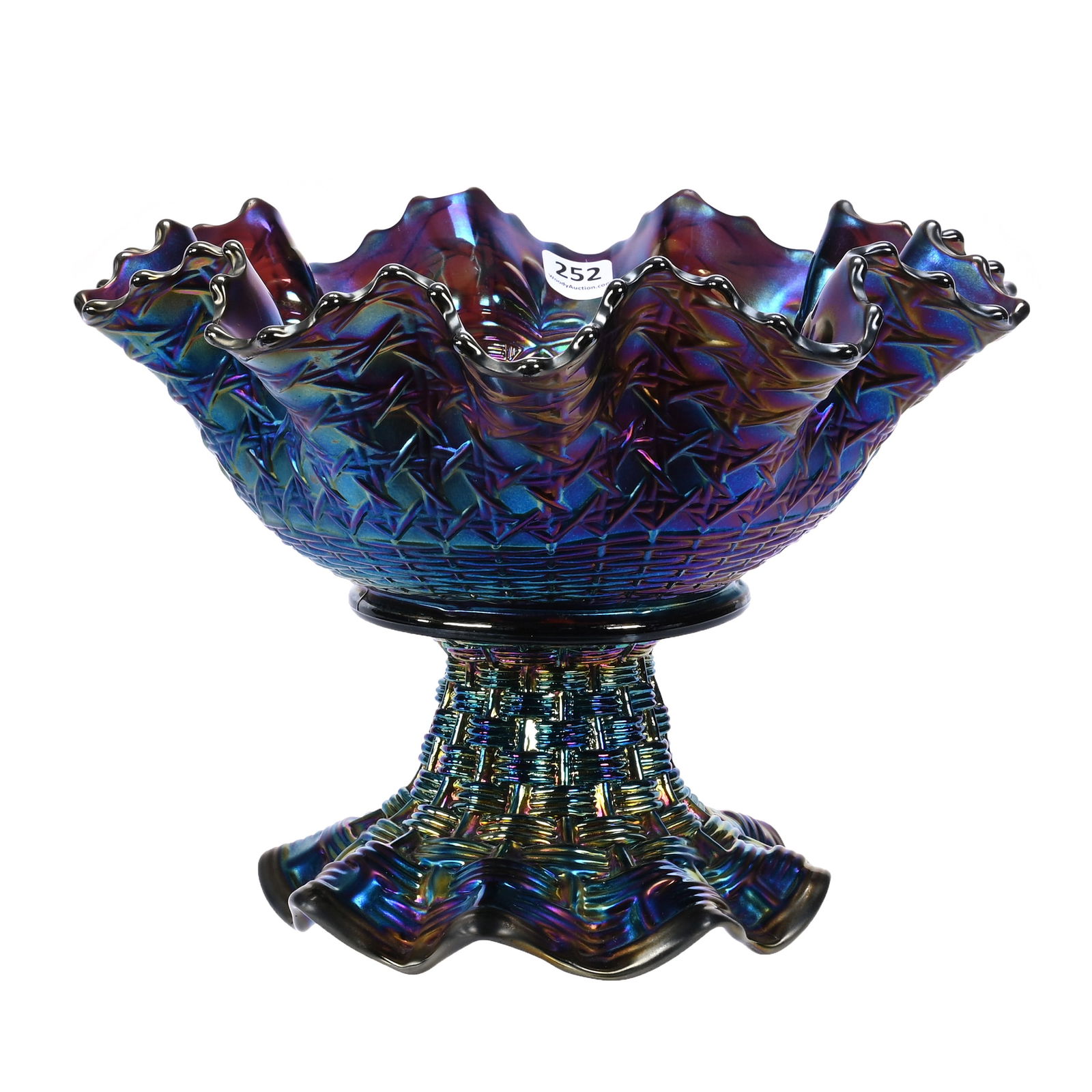 Fruit Bowl, Carnival Glass, Persian Garden Pattern (1 of 3)