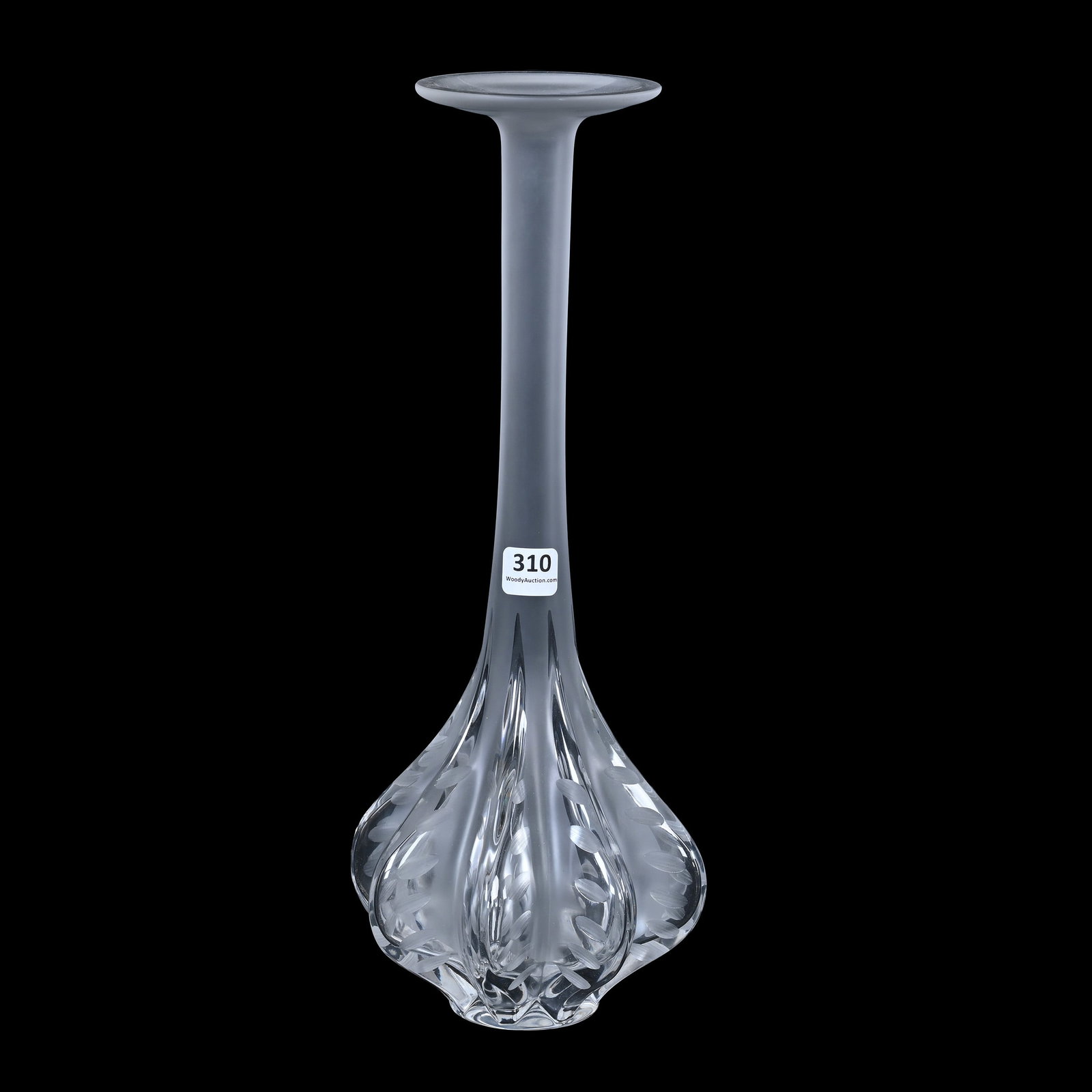 Vase Signed Lalique France: Vase Signed Lalique France, 13.75" x 5.5", Titled "Soliflore", Texas Private Collection.