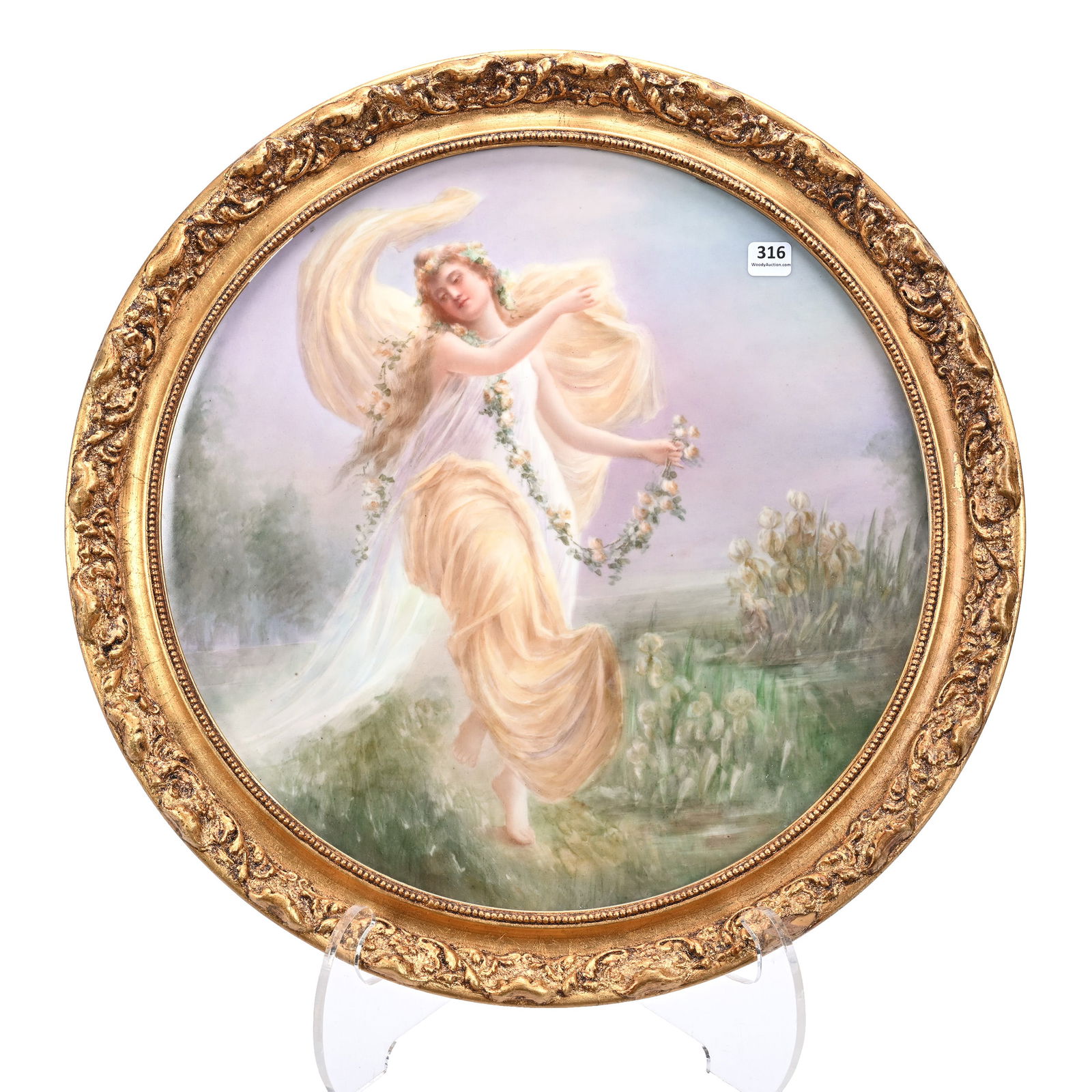 Round Porcelain Plaque Marked T&V Limoges (1 of 2)
