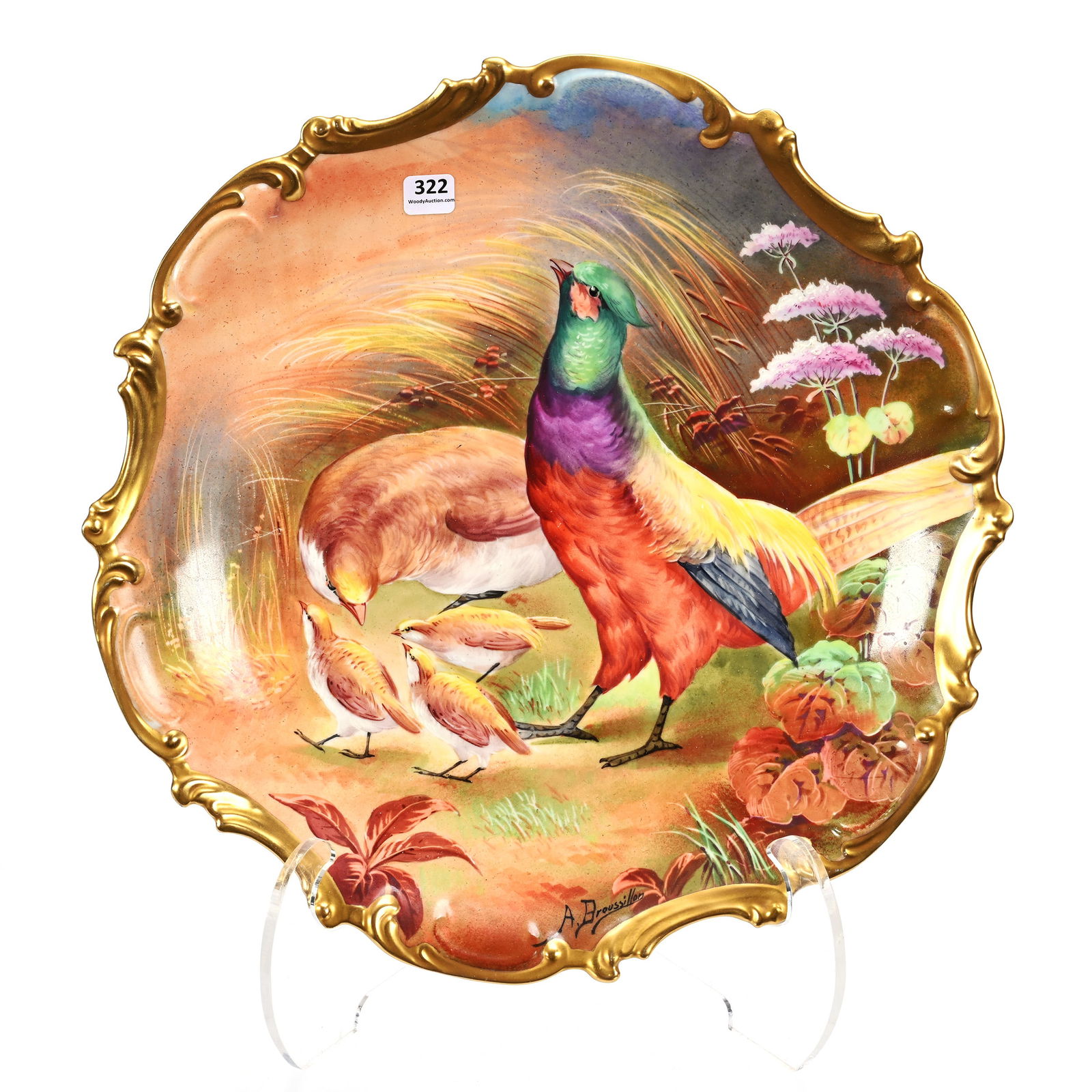 Charger, Unmarked Limoges Porcelain (1 of 4)