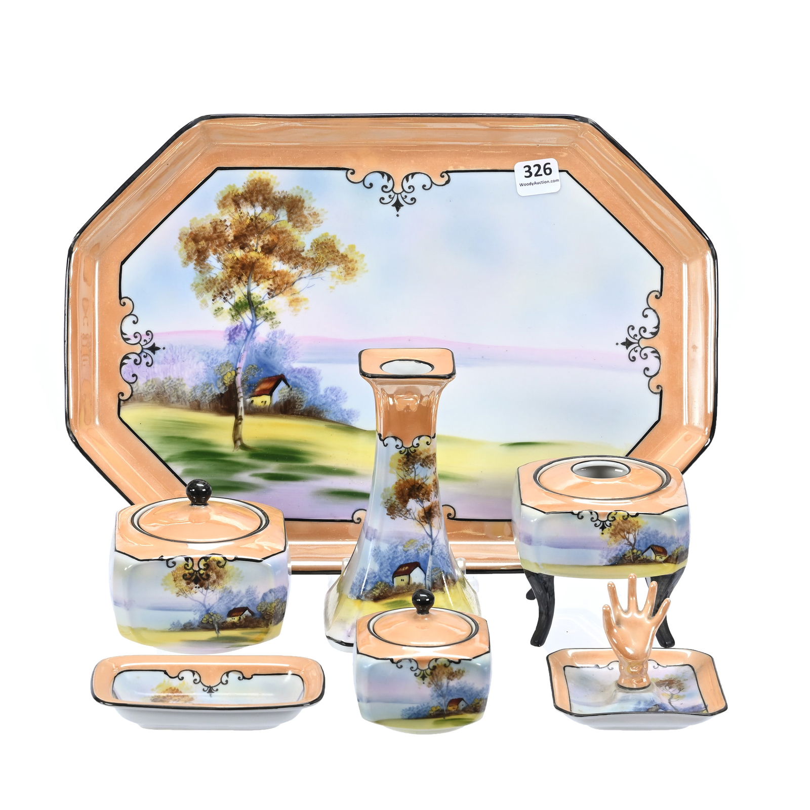 Vanity Set, Seven Piece, Marked Noritake Japan (1 of 4)