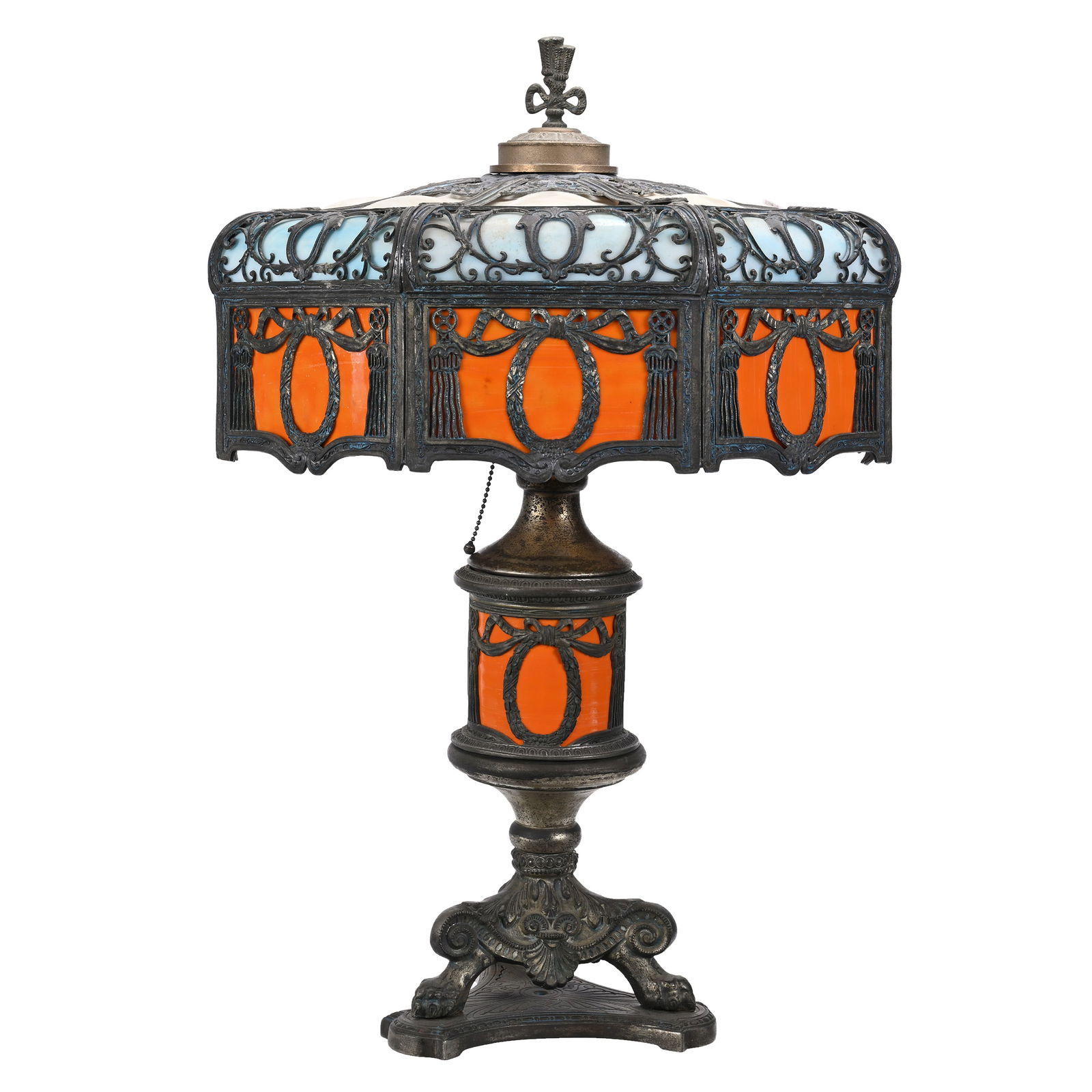 Table Lamp, Bent Panel Slag Glass (1 of 6)