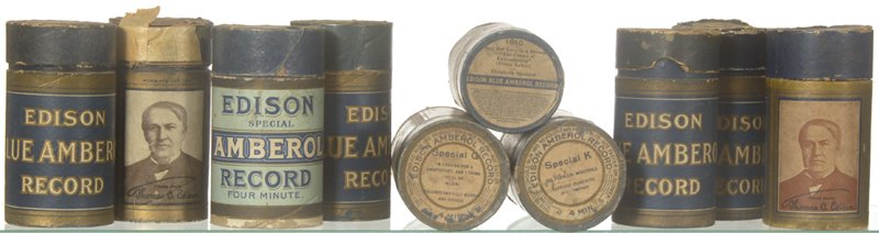 (10) ORIGINAL EDISON AMBEROL RECORDS IN CASES W/ LA: (10) ORIGINAL EDISON AMBEROL RECORDS IN CASES W/ LABELS INCLUDES: THE HERMIT'S BELL OVERTURE; JOLLY FELLOWS WALTZ; COME WHERE MY LOVE LIES DREAMING; ITALIAN ARMY MARCH; SAY NOT LOVE IS A DREAM; SHEPHE