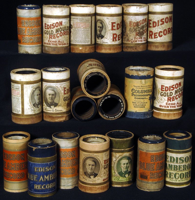 (10) ORIGINAL EDISON AMBEROL RECORDS IN CASES (NO L: (10) ORIGINAL EDISON AMBEROL RECORDS IN CASES (NO LIDS) INCLUDES: LOVE'S DREAM AFTER THE BALL; ALEXANDER & HIS CLARINET; HORNPIPE MEDLEY; SILVER THREADS AMONG THE GOLD; PATROL COMIQUE; I USED TO BELIE