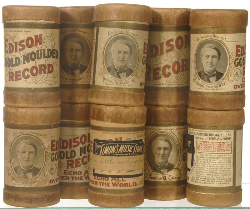 (10) ORIGINAL EDISON AMBEROL CYLINDER RECORDS IN CA: (10) ORIGINAL EDISON AMBEROL CYLINDER RECORDS IN CASES W/ LABELS INCLUDES: (COON SONG) I'D RATHER BE OUTSIDE; THE JOLLY BLACKSMITHS; POOR JOHN MEDLEY; THE YANKEE DOODLE BOY; I WANT TO BE A SOLDIER; DA