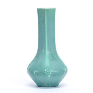 Bud Vase Marked Rookwood Art Pottery, Dated 1929: Bud Vase Marked Rookwood Art Pottery, Dated 1929, 6.5" x 3.5", Green, Model #6117, Kansas Private Collection.