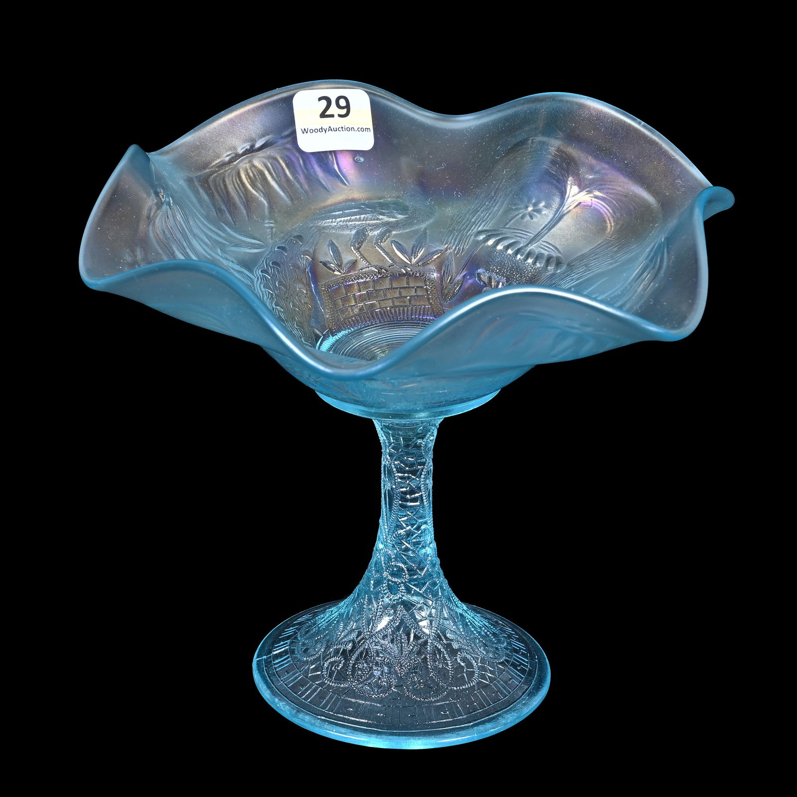 Compote, Carnival Glass, Peacock At Fountain (1 of 3)