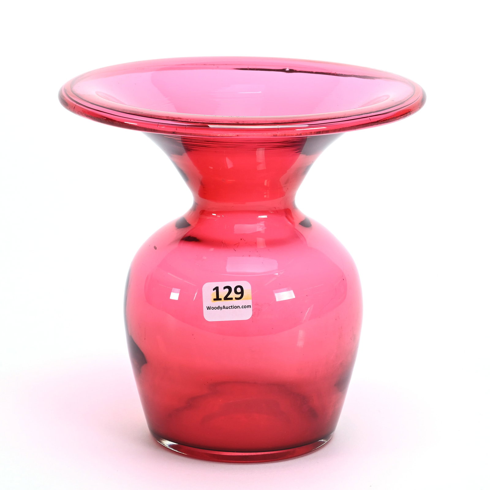 Spittoon/Vase, Solid Cranberry Art Glass: Spittoon/Vase, Solid Cranberry Art Glass, 6.75" x 6.75", Polished Pontil Base, Collection Of Frank & Melissa Keathley, Top Shelf Antiques Of Texas, The Keathley's Kept The Best Antiques They Found For
