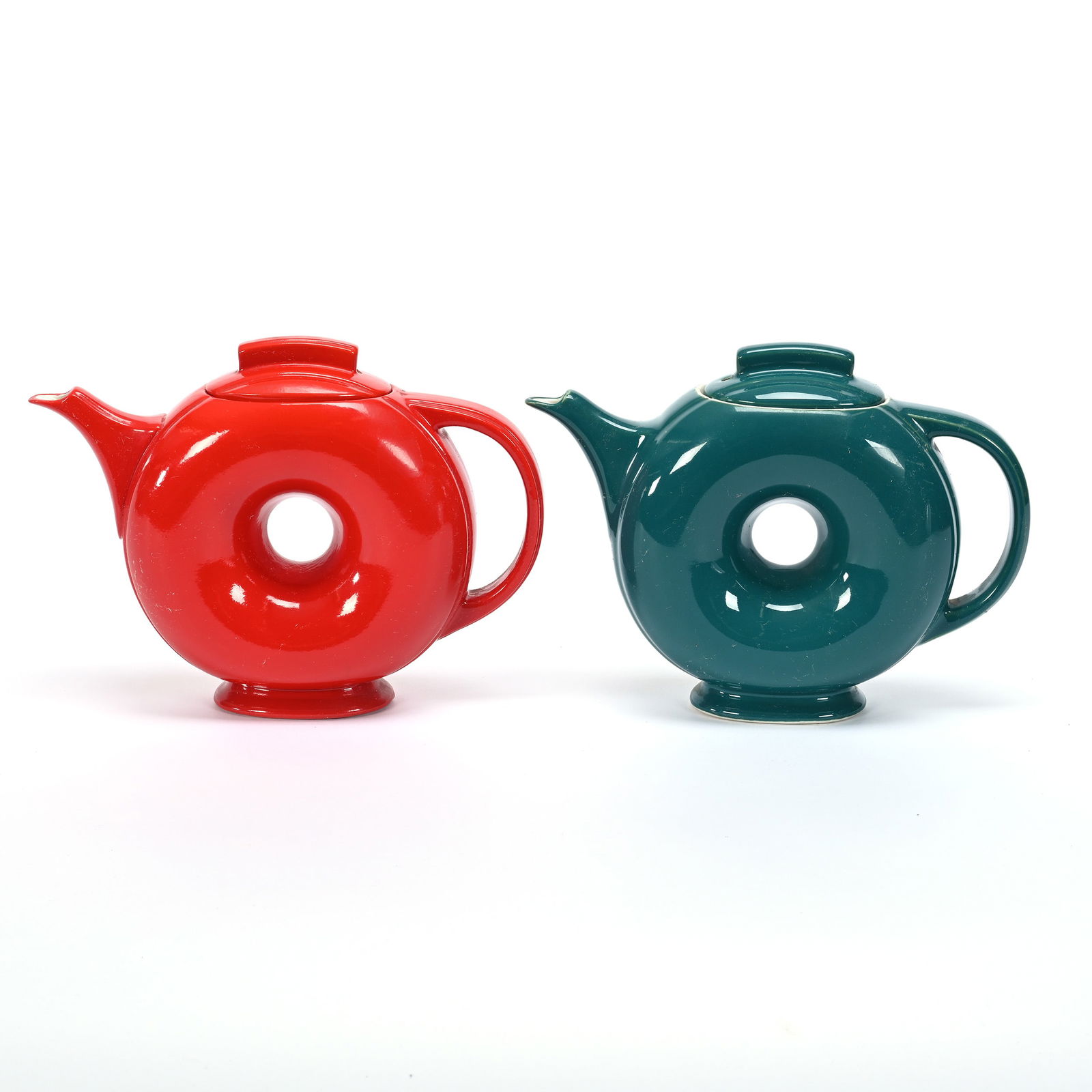 (2) Donut Tea Pots By Hall Pottery (1 of 3)