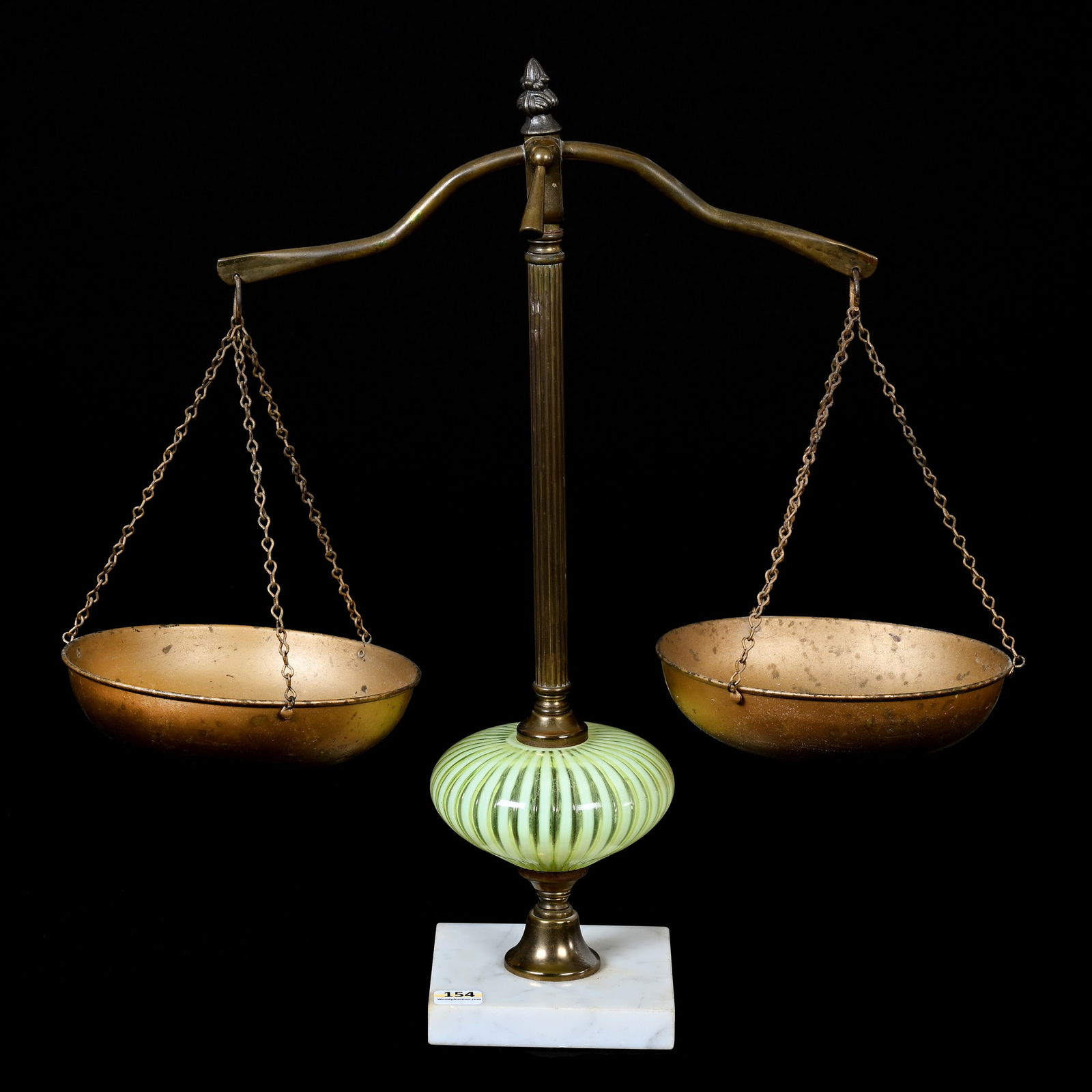 Balance Scale, Vaseline Opalescent Stripe (1 of 3)