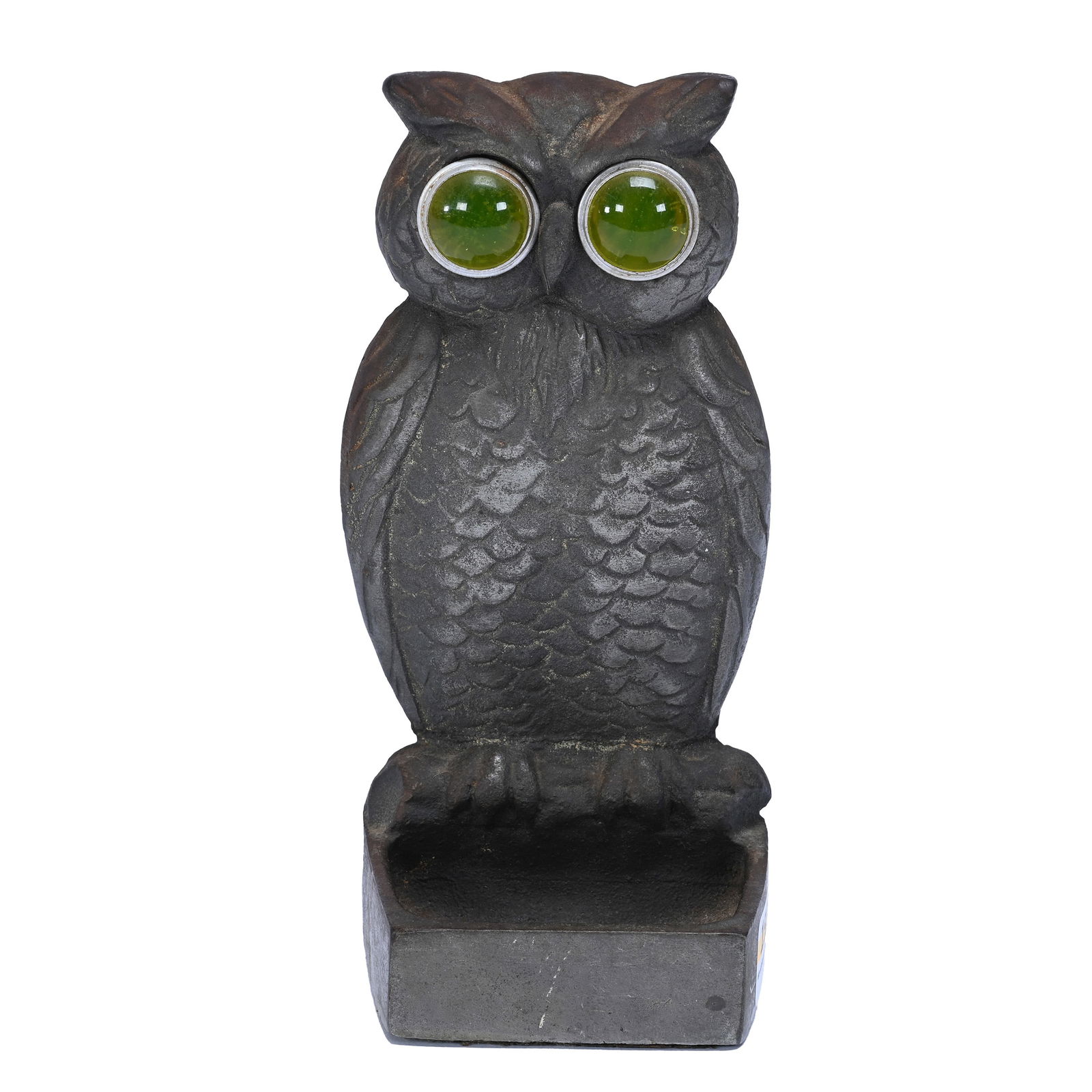 Cast Iron Coin Tray, Owl With Vaseline Glass Eyes (1 of 4)