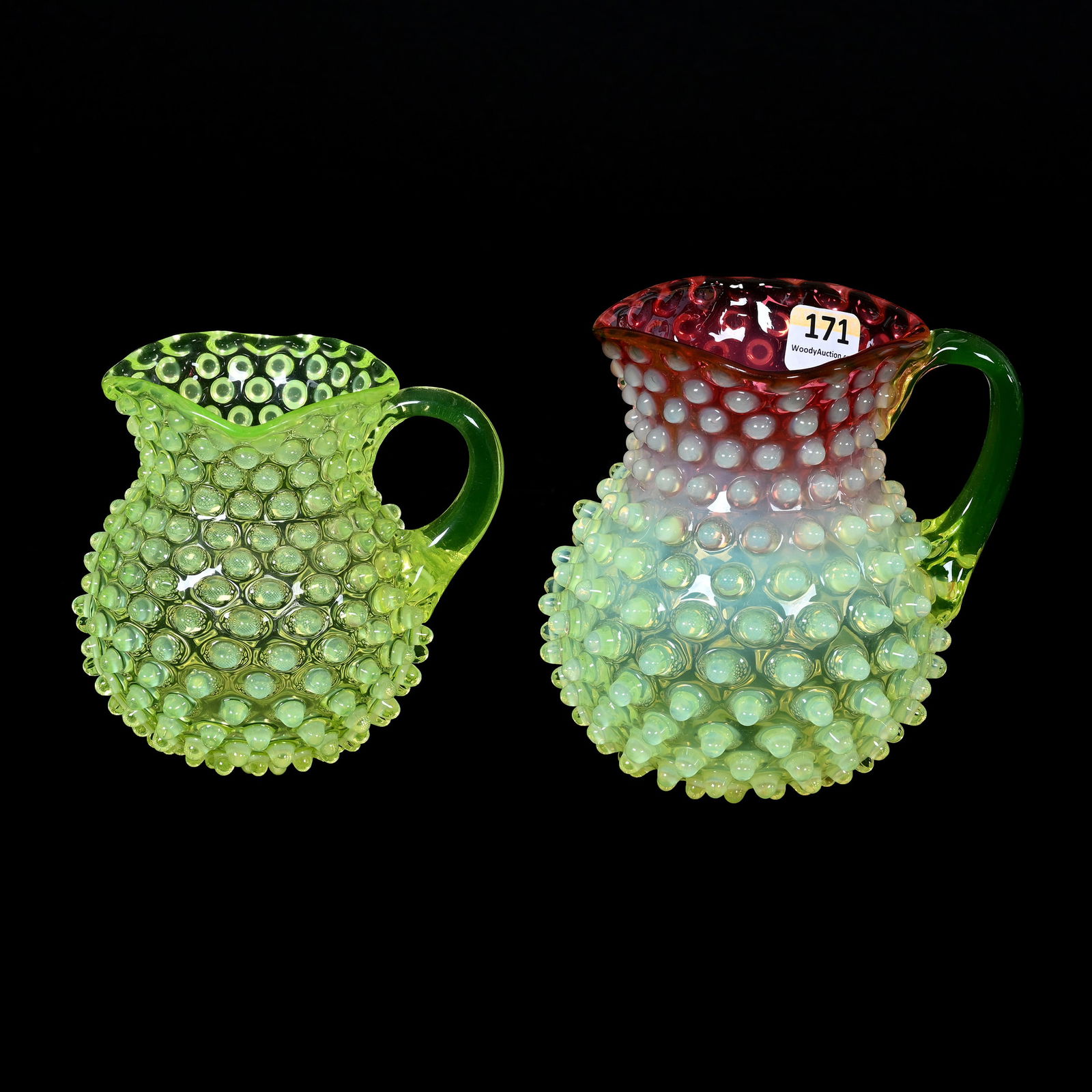 (2) Pitchers, Hobnail Opalescent (1 of 4)