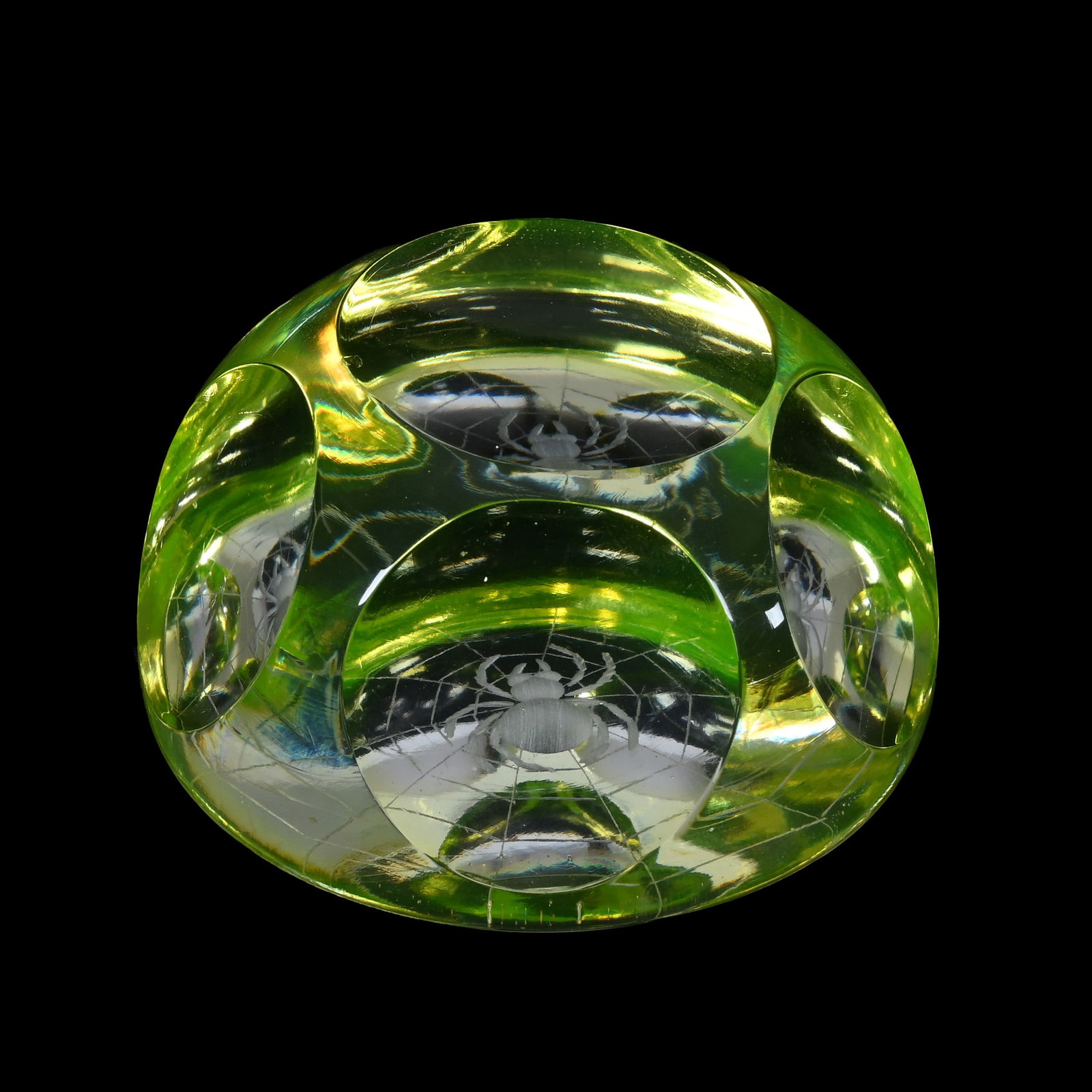 Paperweight, Vaseline Art Glass By Webb Corbett (1 of 5)
