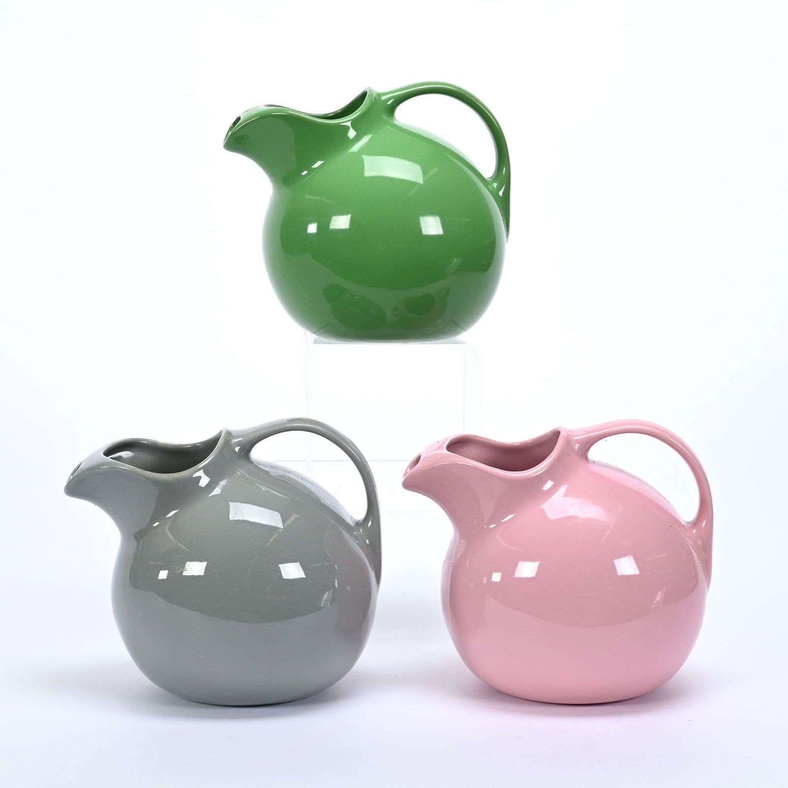 (3) Ball Pitchers By Hall Pottery, Model #633 (1 of 3)