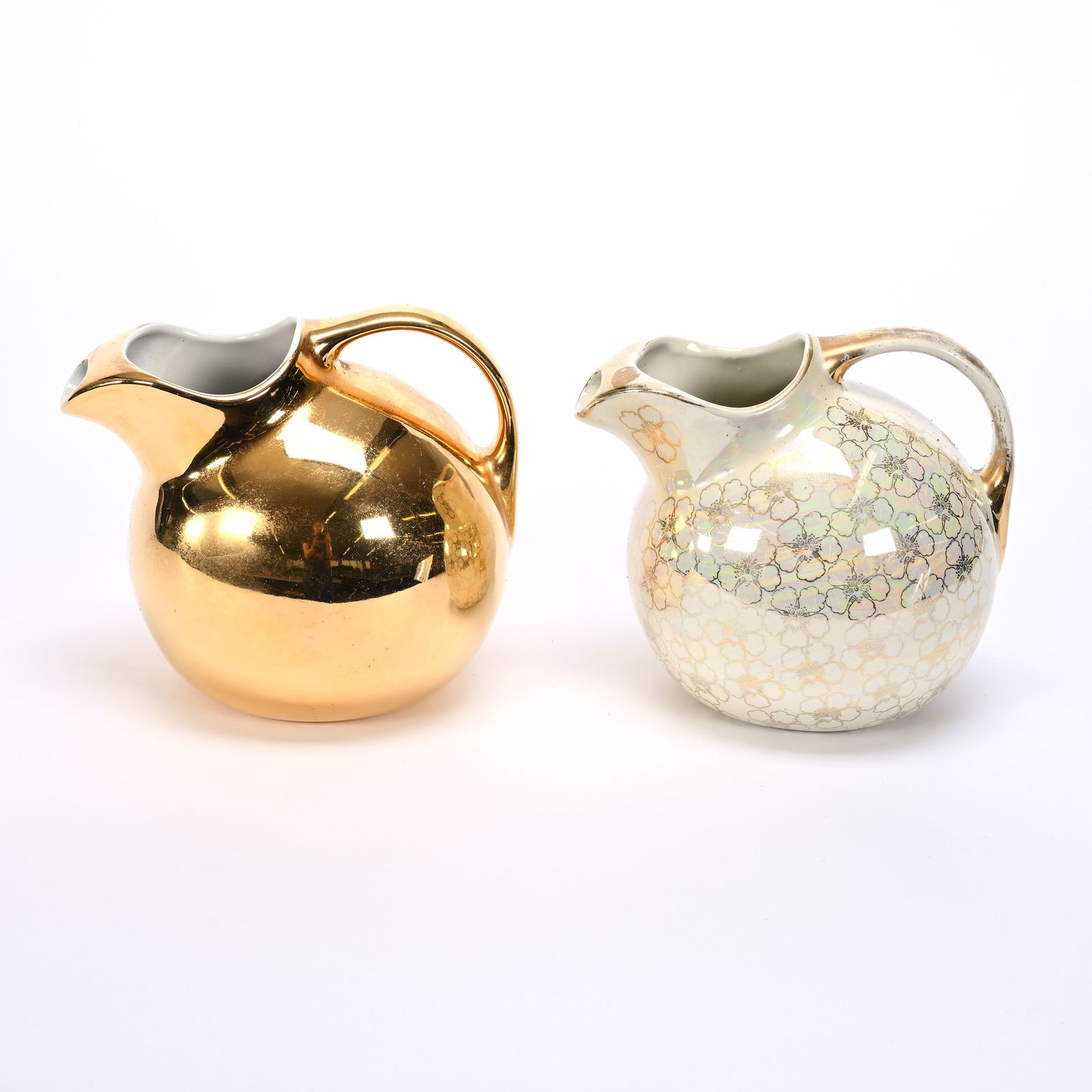 (2) Ball Pitchers Marked Hall Pottery #633 (1 of 3)