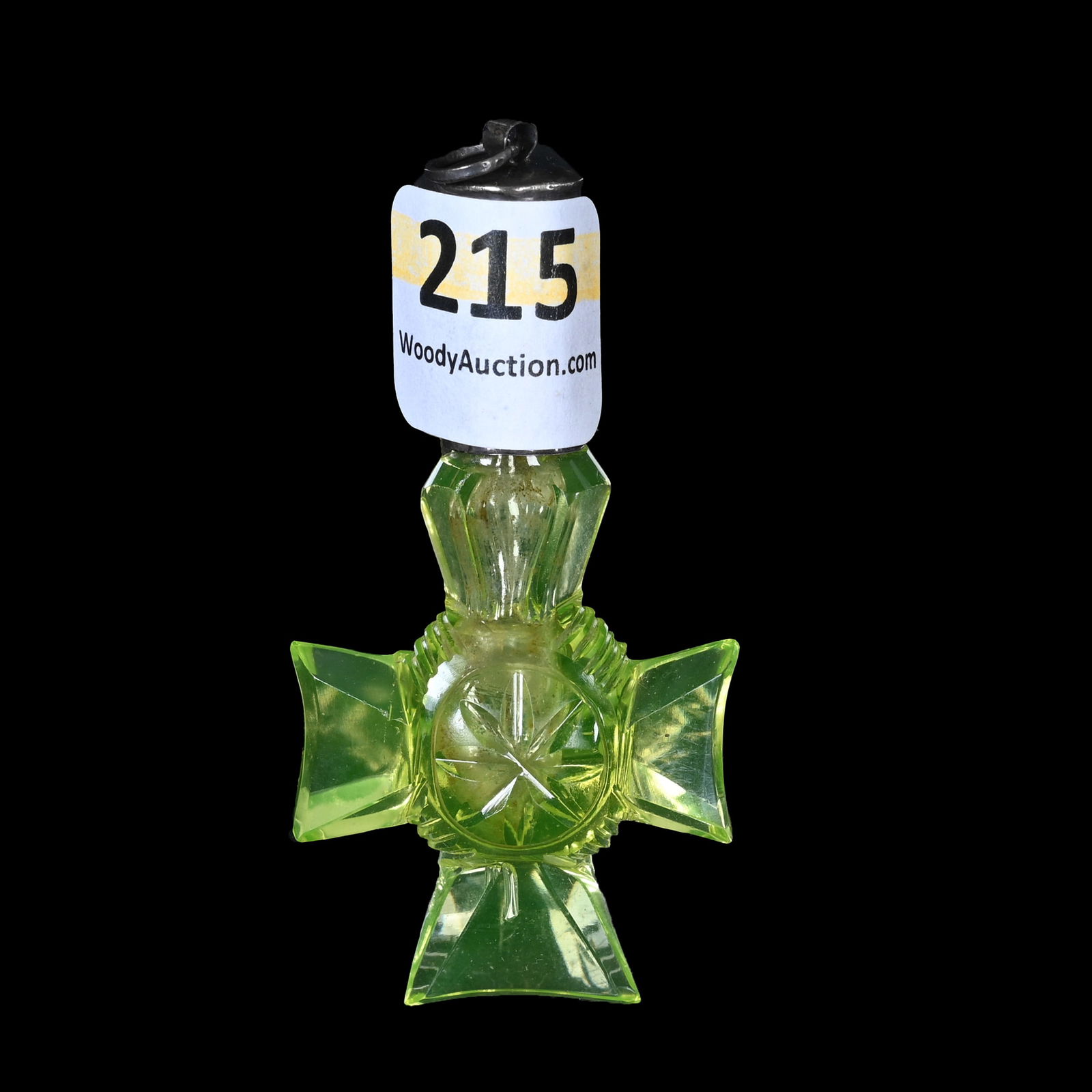 Pendant Perfume, Solid Vaseline Glass (1 of 3)