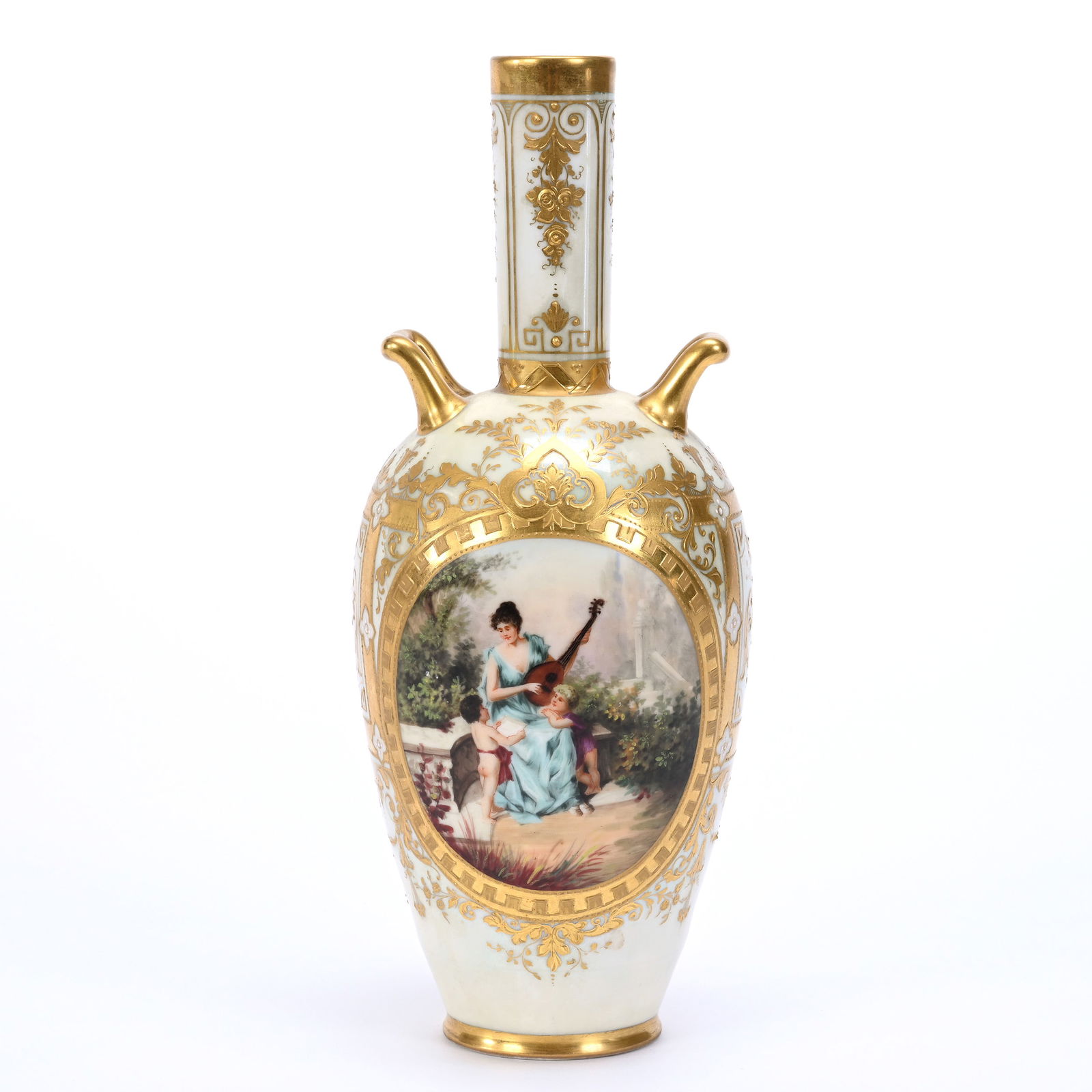 Vase, Two Handles, Marked Beehive (1 of 3)