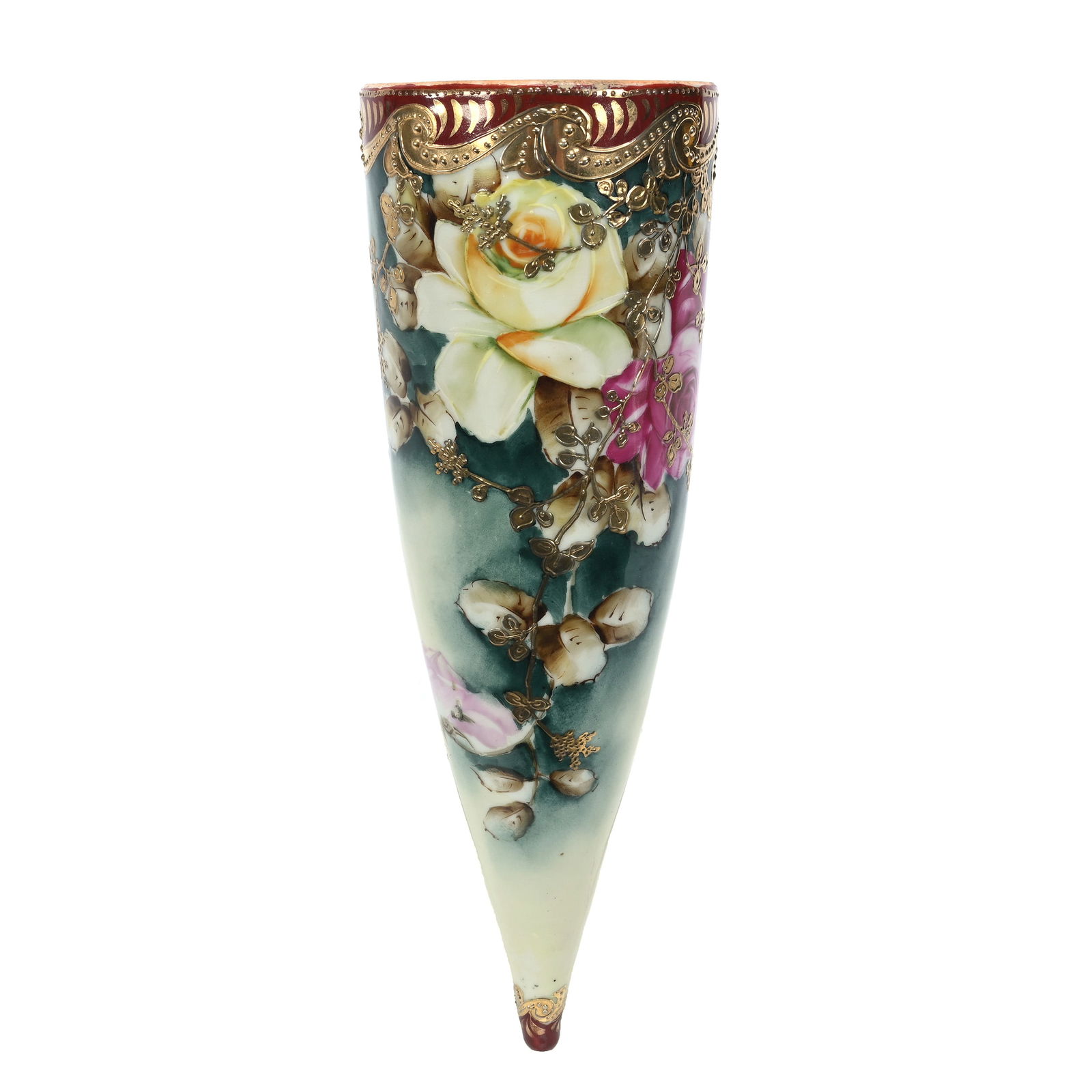 Wall Pocket Vase, Unmarked Nippon Style (1 of 2)