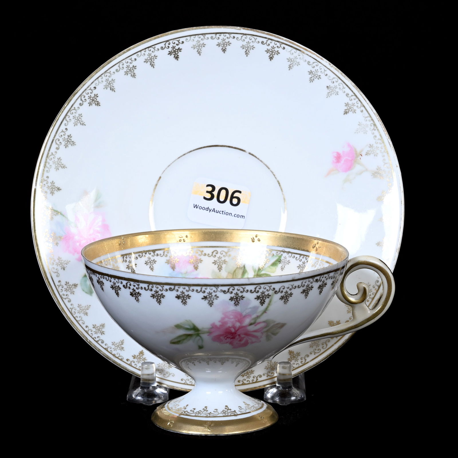 Pedestal Cup & Saucer Marked R.S. Prussia (1 of 4)